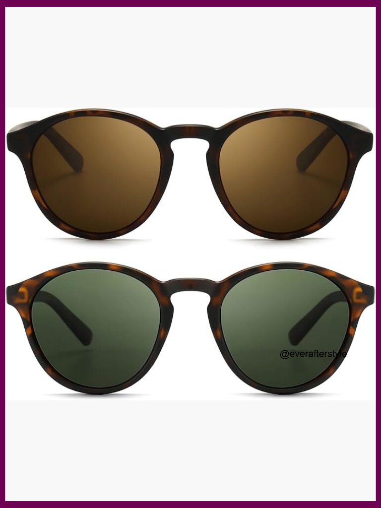 Polarized Vintage Round Sunglasses Uv400 Protection Tr90 Frame